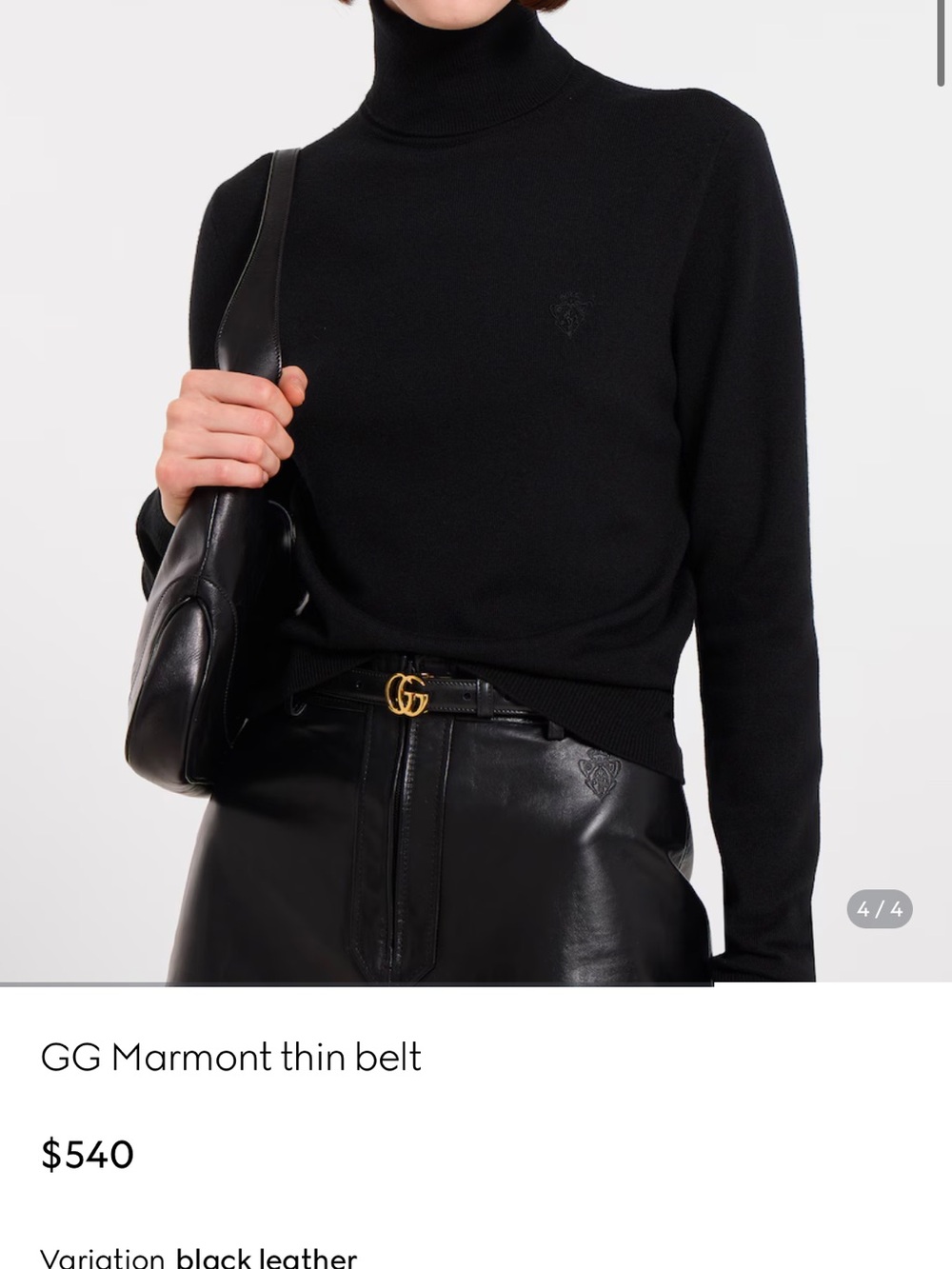 Gucci Marmont black leather belt - Picture 5 of 5